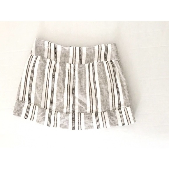 BCBGMaxazria | Womens Size 8 Striped Pencil Skirt Linen Short Mini White Gray - Picture 2 of 7